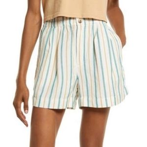 Madewell Linen blend track striped shorts